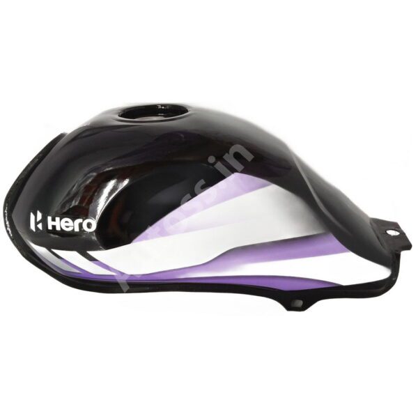 PETROL TANK HERO HDFX BS6 Black and Purple