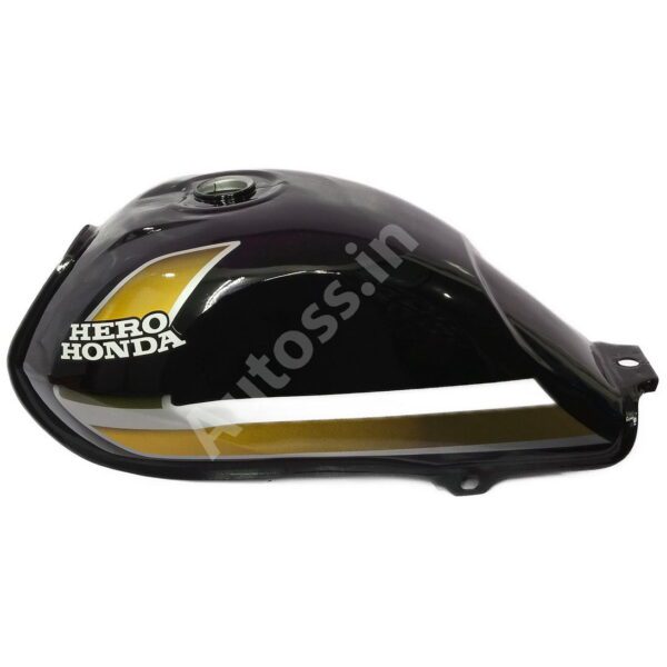 PETROL TANK HERO CD Deluxe Old Model BLACK and GOLDEN