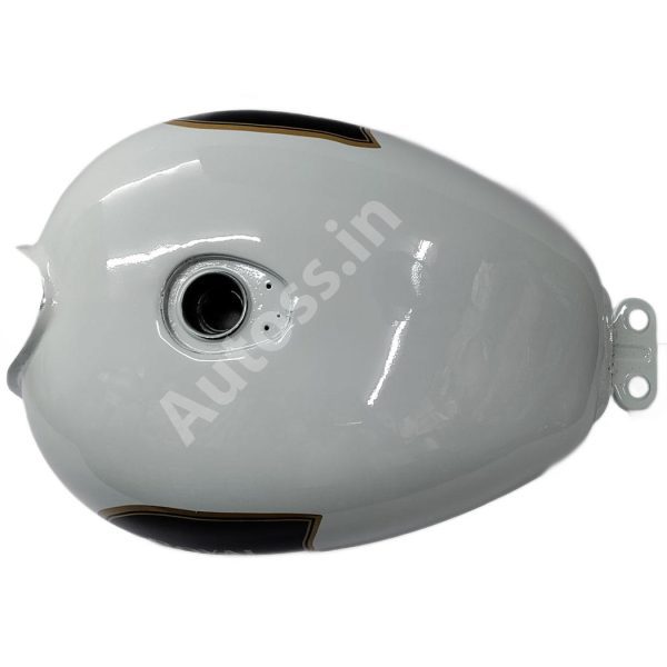 BIKE PETROL TANK ROYAL ENFIELD BULLET CLASSIC BS4 WHITE1